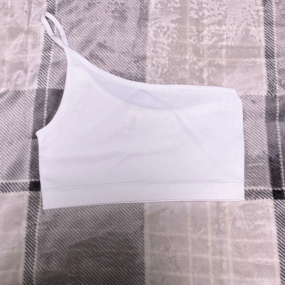 Bozzolo White One-Shoulder Bra